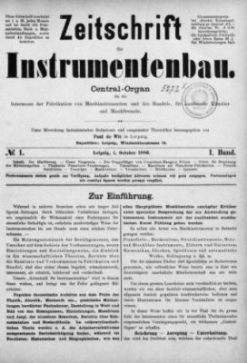 Zeitschrift für Instrumentenbau